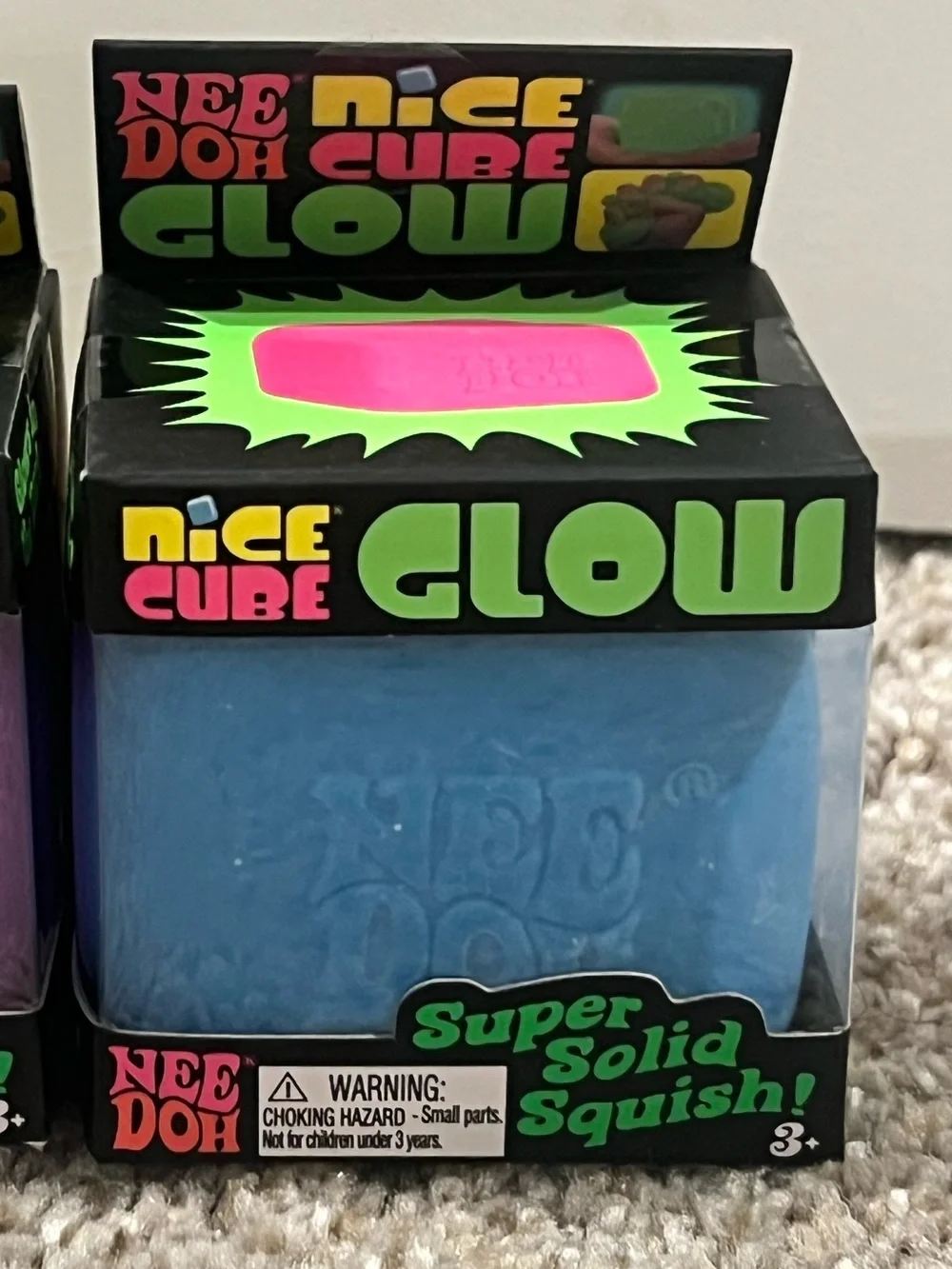 NeeDoh Nice Cube Glow Super Solid Squish! - Blue